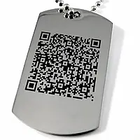 Металлический Жетон Медальона Адресник для домашних животных с QR-кодом