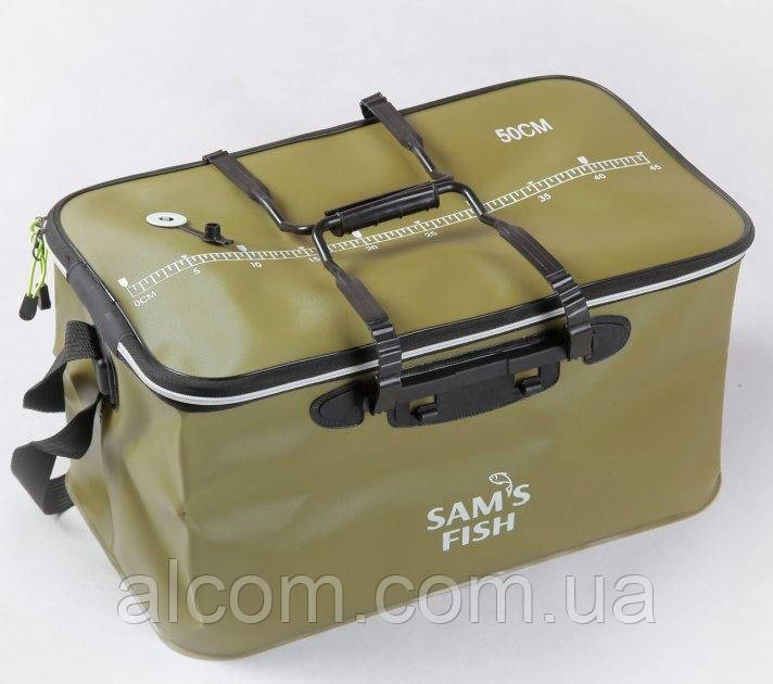 Сумка для риболовлі 48x25x23 см EVA для риби та прикормки складана водонепроникна Хакі Синій, фото 1