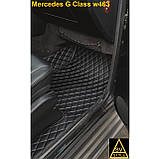 Килимки Mercedes G Class W463 Шкіряні 3D (2010-2018) з Текстильними Накидками, фото 3