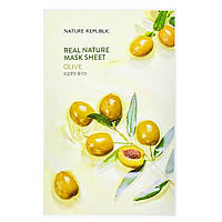 Разглаживающая мас к а с маслом оливы Nature Republic Olive Real Nature Ma sk Sheet 23 г