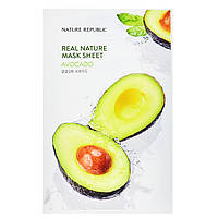 Смягчающая ма ска с авокадо Nature Republic Avocado Real Nature Ma sk Sheet 23 г