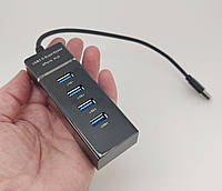 USB-хаб 3.0 на 4 порта (черный, с индикатором) арт. 04263