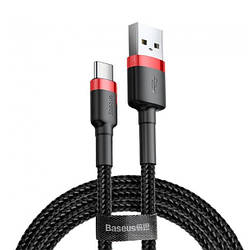 Кабель Baseus Cafule Cable USB Type-C 2A 3m Black/Red