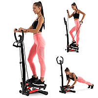 Степпер зі стійкою + еспандери Hop-Sport HS-055S Noble червоний, до 100 кг