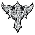 Нашивка термо (thps-067) Хрест з крилами наспинна, фото 3