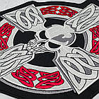 Нашивка термо (thps-071) Кельтський хрест з черепом та червоним візерунком наспинна, фото 3