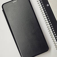 Чехол книжка кожаный с визитницей для Xiaomi Redmi 12C (Черный) / чехол книжка на редми 12ц