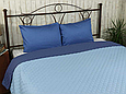Покривало двостороннє стьобане 150х212 мікрофібра якісне, полуторне покривало синє шикарні, фото 7
