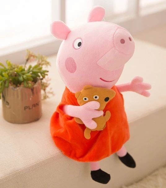 Плюшева іграшка Свинка Пеппа 25 см Peppa із родини Пеппа Рожева