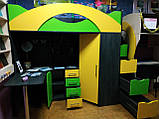 Дитяче ліжко-горище з робочою зоною, кутовим шафою, тумбою і сходами-комодом КЛ21-13 ЕКО, фото 2