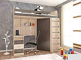 Ліжко горище для дорослих із робочим місцем, КЧВР-2804, фото 2