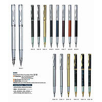 Ручка металлическая перьевая BAIXIN FP-918 (мрамор с золотом)