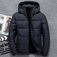 Мужская куртка стеганая Bast осенняя весенняя черная | Ветровка утепленная с капюшоном ТОП качества