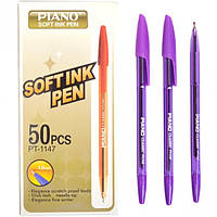 Ручка олійна Piano PT-1147 (фіолетова) / 50уп, 1000бл, 4000ящ