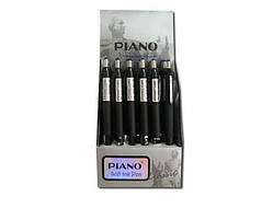 Ручка олійна Piano PT-165 автомат (синя) чорний корпус автомат/24бл, 1152яр
