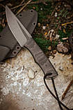 Ніж ручної роботи «Хижий #1» з піхвами з холтексу нескладний Х12МФ/60 HRC, фото 4