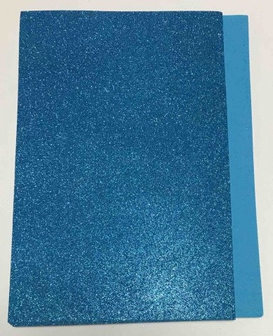 ФОАМІН З БЛЕСТКАМИ No 10500 ТЕМНО-ГОЛУБИЙ 1,5 мм / 10 аркушів 20*30 cm, фото 1