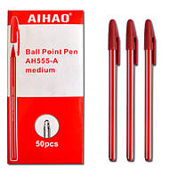 Ручка шариковая Aihao AH555-A красная 50уп,2800ящ