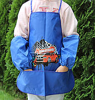 Фартук с карманами для труда и творчества с нарукавники для мальчика Машина мустанг 7920