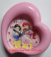 Часы-будильник №0728 принцессы В форме сердечка (10*10)