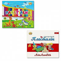 Пластилін 12 кольорів Пластиленд/Ліпландія 240 грамів ТМ Тетрада No461371/461338
