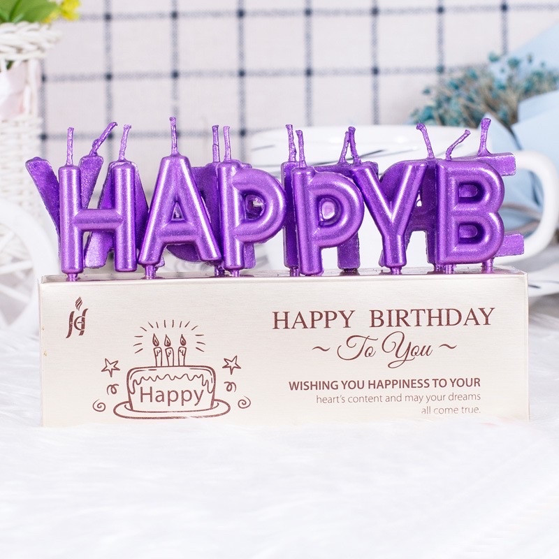 Свічки "Happy birthday" колір фіолетовий