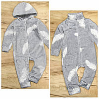 Спальный человечек сдельная пижама слип комбинезон для сна из махры плюша детский кигуруми с капюшоном 5189