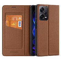 Чехол книжка Dux Ducis Skin X2 с карманом для визиток для Xiaomi Redmi Note 12 Pro Plus 5G Brown