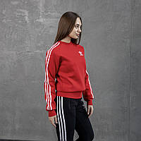 Спортивный костюм женский зимний Adidas (Адидас) красный-черный | Комплект утепленный с начесом ЛЮКС качества
