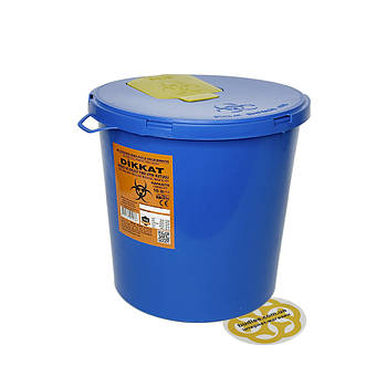 Контейнер для збору медичних відходів 10 л, вторинний пластик, жовтий Afacan Plastik