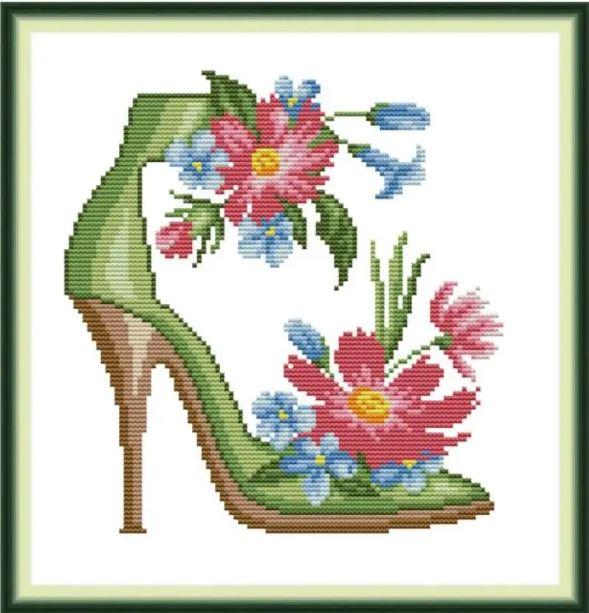 Набір для вишивання за нанесеною на канву схемою "Fashion high heels 6". AIDA 14CT printed, 28*29 см