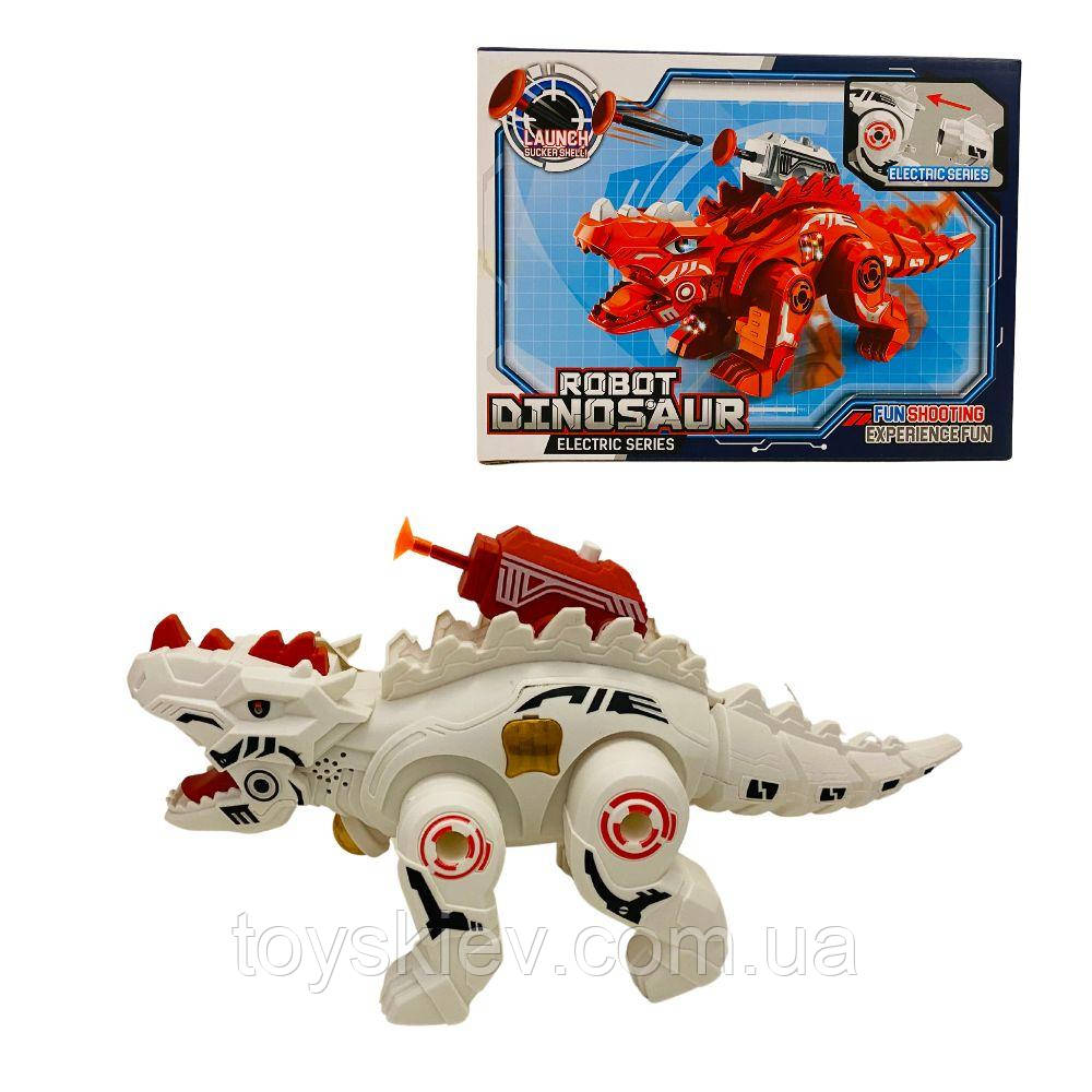 168-6 В Динозавр, світло, звук, ходить, стріляє стрілами на присосках, у коробці, фото 1