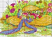 Набір для вишивання за нанесеною на канву схемою "Flowers and straw hats". AIDA 14CT printed, 36*19 см, фото 5