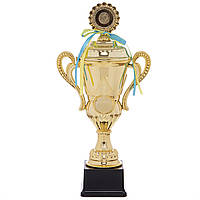 Кубок спортивный с ручками и крышкой SP-Sport LUCK YK082A высота 43см золотой