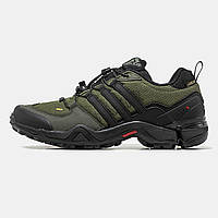 Зимние оливковые мужские термо-кроссовки Adidas Terrex Swift R2 Gore-Tex Хаки