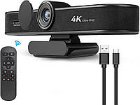 Веб-камера TONGVEO 4K с микрофоном и динамиком, 5-кратное цифровое увеличение ePTZ для видеоконференций