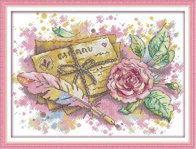Набір для вишивання за нанесеною на канву схемою "Home Letters". AIDA 14CT printed 36*28 см