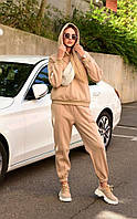 Костюм утеплений тринитка на флісі бежевий