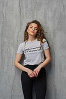 Футболка жіноча russian warship сіра