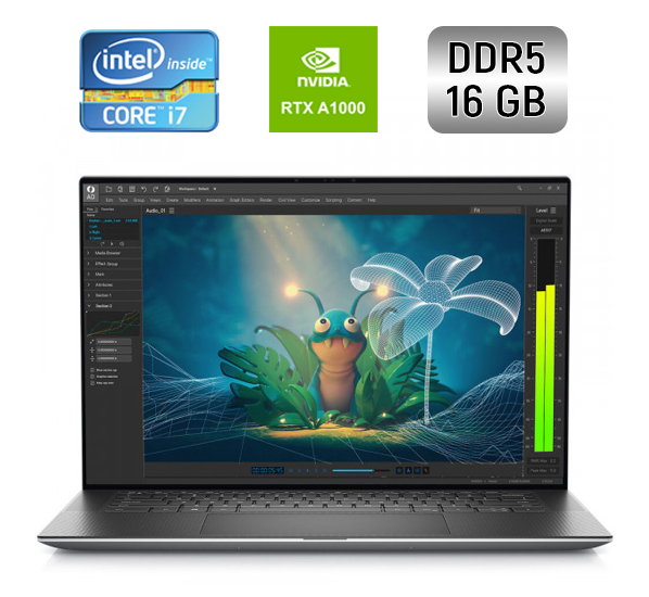 Ноутбук Dell Precision 5570/ 15.6" (1920x1200)/ Core i7-12700H/ 16 GB RAM/ 480 GB SSD/ RTX A1000 4GB