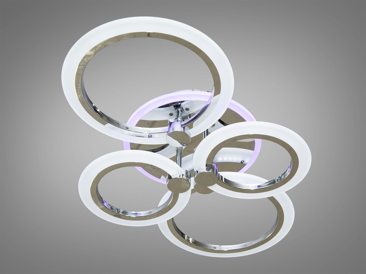 Світлодіодна акрилова люстра для кімнати, колір хром, 60 W на 9 кв.м A8022-4HR-LS