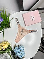 Жіночі мереживні стринги Victoria's Secret рожевий wu089