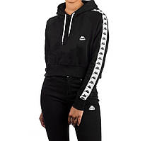 Спортивний костюм у стилі Kappa жіночий чорний з лампасами (лакосту)