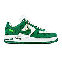 Кроссовки женские LV Nike Air Force 1 Low By Virgil Abloh White Green 36 38