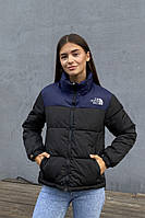 Куртка демісезонна The North Face з рефлективним лого чорна з синім