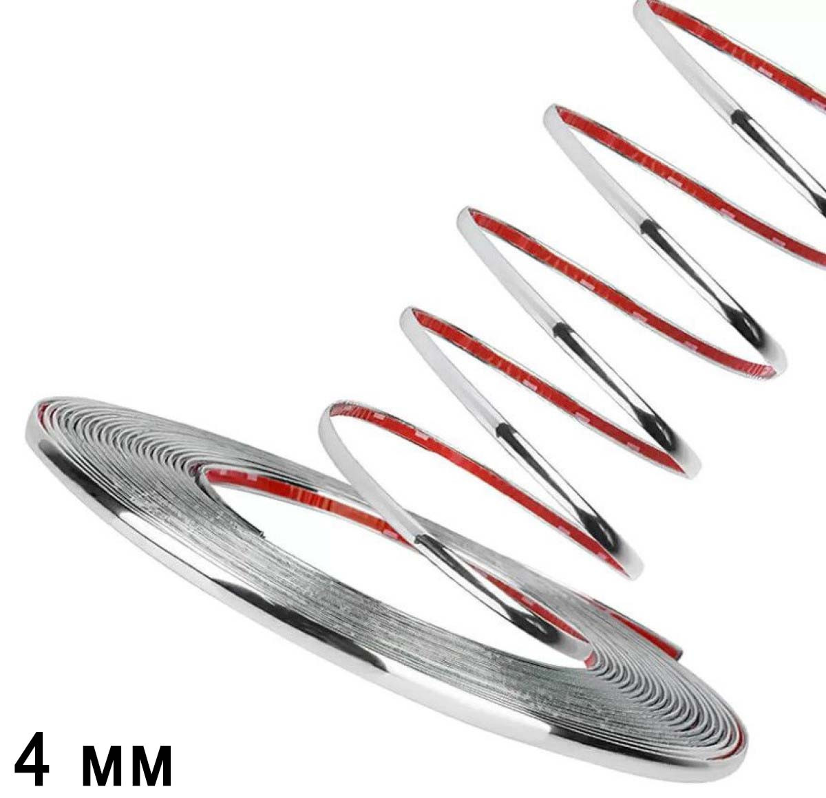 Молдинг хромований самоклеючий Elegant 4х3 мм 30 метрів (EL 100 186), фото 1