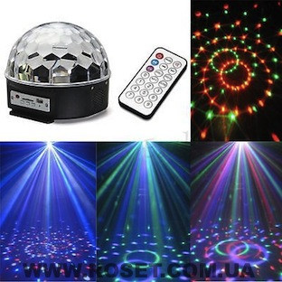 Диско куля LED Ball Light з MP3 +пульт+флешка