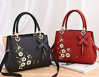 Модная женская сумка с вышивкой цветами, сумочка на плечо вышивка цветочки "Wr"