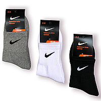 Носки женские спортивные махровая стопа хлопок Nike, размер 36-40, средние, ассорти, 011252
