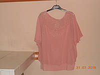 Блуза праздничная цвета розовой пудры 56 58 60 Dalida